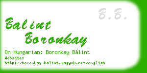balint boronkay business card